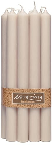 Nordring 8 Stabkerzen Rustik sahara 2,2 x 18 cm hoch durchgefärbt RAL-zertifiziert