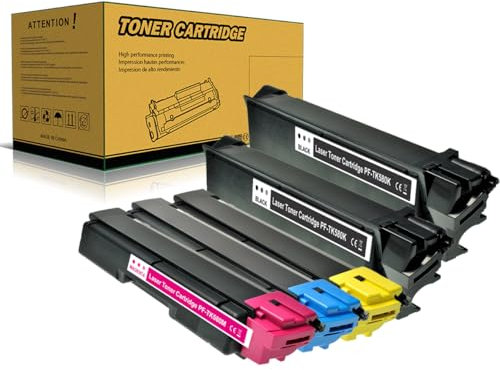 Amla 5 Stück Toner Kompatibel mit Kyocera TK-580 Toner Kyocera TK-580K Kyocera TK-580C Kyocera TK-580M Kyocera TK-580Y Kyocera TK580 Toner TK580K TK580C für Kyocera ECOSYS P6021cdn Kyocera FS C5150dn