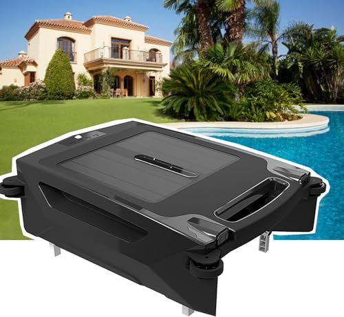 Robot éCumeur de Piscine Solaire, Nettoyeur Automatique, éVitement Automatique des Obstacles, Nettoyeur de Piscine Rechargeable, Double Option avec Panier D'éCumeur de Piscine de 3,4 L