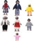 Gxdamxz Puppenhaus Puppen Holz Familie Set, Biegepuppen für Kinder Spiel Haus Geschenk, 7 Stück
