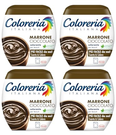 Coloreria Italiana Grey Colorante Tessuti e Vestiti in Lavatrice, colore Marrone Cioccolato, 4 Confezioni, 350 g