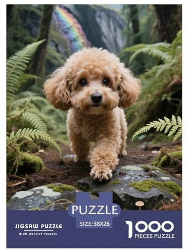 Teacup Poodle Jigsaw Puzzle for Adults Kids 1000 Pieces Whimsical Challenge Toy Educational Game Home Decoration Age 14 Years Up 38x26cm