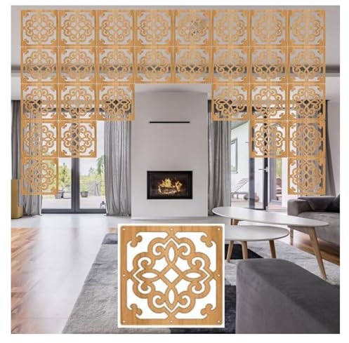 EPYBJYWQ Hängende Raumteiler Paneele for Küche & Wohnzimmer Trennung DIY Holz Sichtschutz,Deckenmontierte Trennwände Vielseitige Trennwände(12Pcs)