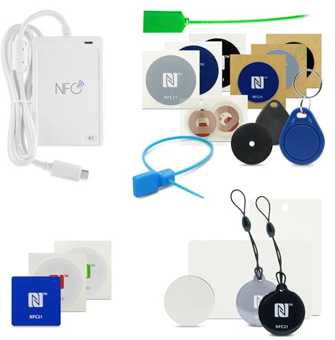 NFC21 NFC Starter Kit Developer Edition - 22-teiliges Set - mit NTAG213, NTAG215, NTAG216 Chips und NFC Reader