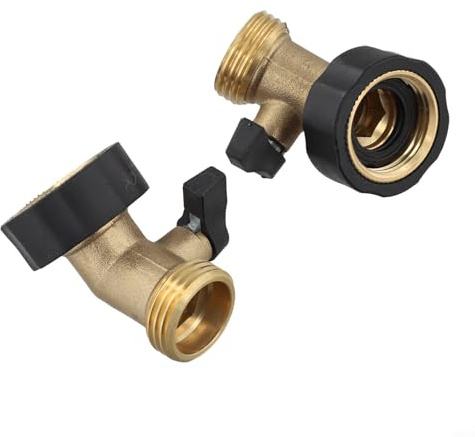 Zilimontt 1,9 cm Messing-Schlauch-Absperrventil mit 45-Grad-Winkel- und Joystick-Steuerung für Gartenbewässerungsgeräte, Hochdruckreiniger und Wohnmobile (25,3 mm)