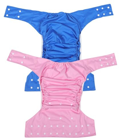 CIYODO 2 pezzi Pannolini Lavabili per Adulti in Traspirante Pantaloni Impermeabili Anti-perdite con Vita Regolabile Riutilizzabili per Anziani e Disabili Assorbimento Elevato e