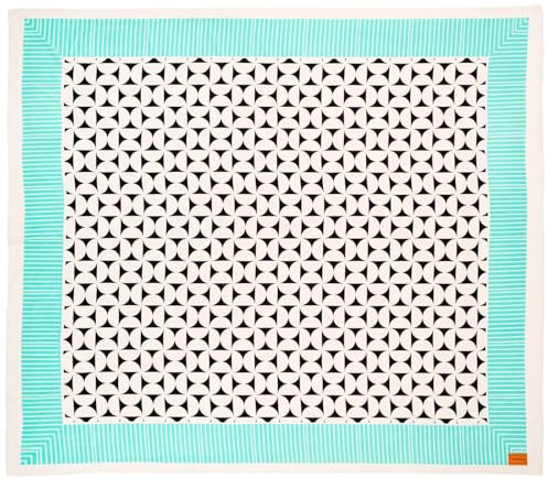 MOMOMUS Vielseitiges Tuch 210x230cm, Stranddecke sandfrei, Grün und Schwarz | Strandtuch XXL: knapp 5 m² zwischen dir und dem Sand, dünn und leicht, mit Bettlaken-Haptik und -Fall