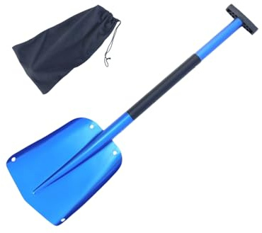 Pala da neve portatile pieghevole con pala ergonomica per la rimozione per vialetti e avventure di escursionismo, emergenze. Utilizzare una pala portatile per esterni