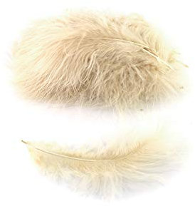 Marabufedern ca. 20 Stück, 12-17cm (champagner 815) // Dekofedern Bastelfedern Marabu Federn Schmuckfedern