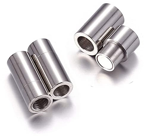 DanLingJewelry 10Pcs Stainless Steel Magnetic Clasps Magnet Converter for Bracelet Necklace Making 7x19mm