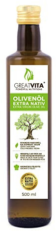 Olivenöl extra nativ & kaltgepresst 500 ml | fruchtiges Oliven Öl mit exquisiten Aromen im Kanister | Premium Qualität - GreatVita
