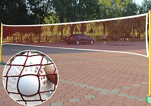 IPENNY Badminton Netz Tragbares Volleyball- Net Tennis- Netz Polypropylen Badminton-Wettkampfnetz Faltbares Federballnetz Outdoor Trainingsnetz 610 * 76cm Weißer Rand