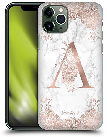 Head Case Designs Officially Licensed Nature Magick Letter A Rose Gold Marble Monogram Hard Back Case Compatible With Apple iPhone 11 Pro