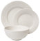 Vajilla redonda de porcelana blanca con diseño de hueso en relieve, resistente a los arañazos, de la marca Tabletops Gallery
