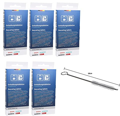 5 x Bosch Siemens Entkalkungstabletten TZ80002 00311821 311821 Set mit Reinigungsbürste für EQ Serie Kaffeevollautomat