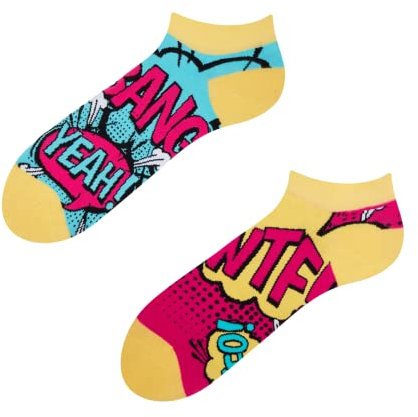Dedoles Socken Unisex Damen Herren & Kinder Baumwolle viele lustige Designs Fussball Fahrrad Pferde Geschenk links rechts verschieden, Farbe: Mehrfarbig, Motiv: Comics Knöchelsocken, Gr. 39-42