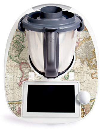 WANDKINGS Aufkleber Sticker für Thermomix TM6, Weltkarte