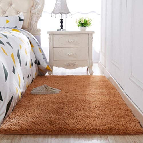LLAAIT Verdicktes gewaschenes Seidenhaar Rutschfester Teppich Wohnzimmer Couchtischdecke Schlafzimmer Nachttischmatte Yoga Teppiche einfarbiger Plüschteppich, 9.200x300cm