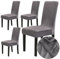 Chickwin Stuhlhussen 4er Set Samt Stuhlhussen für Schwingstühle, Esszimmerstühle Hussen Für Hochzeit, Hotel, Küche, Bankett, Partys Stretch Stuhlhussen (4er,Grau)
