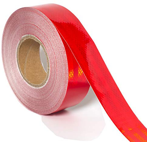 45Mx5cm Ruban Reflechissant Adhesif, Avertisseur Réflecteur Ruban Adhésif pour Remarquable Signal d'avertissement | Sécurité Routière de Voiture, Haute Visibilité, Haute Intensité, Rouge TKD5038 Red