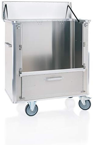 Transportwagen Aluminium 1250x700x1200 mm mit Deckel und Schiebegriff