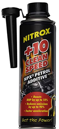 Nitrox +10 Clean Speed Super Petrol Additive 500ml Fuel Treatment Cleaner Engine Injector All In One System Cleaning Remove Carbon Gum And Dirt Lubricate Cylinder Heads Boost BHP Reduce Emissions