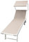 BAKAJI Lettino Prendisole Pieghevole da mare Stabilimento Spiaggia Professionale Struttura in Alluminio 190 x 60 x40/90 cm Sdraio Mare Spiaggia Piscina con tettuccio Parasole (Tortora)