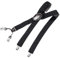 DonDon Hosenträger Herren extra stark Raute schwarz 3,5 cm Hosenträger Herren breit mit brauem Leder in Y-Form lang - Starke Clips passend für Anzug Jeans Chinos Vintage Rockabilly Suspenders