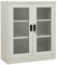 Gecheer Büroschrank Abschließbar Aktenschrank Vitrinenschrank Bücherschrank Mehrzweckschrank Regal mit Türen Stahl Hellgrau 90x40x105 cm