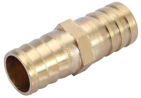 Agatige Connecteur cannelé en Laiton, Raccord de Tuyau Droit 2 Voies, Raccords cannelé, Raccord Droit Raccord Cannelé Laiton Connecteur Adaptateur Tuyau Rallonge Air Eau Huile (20mm 1pcs)