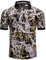 fohemr Mens Luxury Polo Shirts Baroque Style Gold Chain White Rope Print Short Sleeve Shirt Summer Golf Tennis T-Shirt Casual Tops Black X-Large