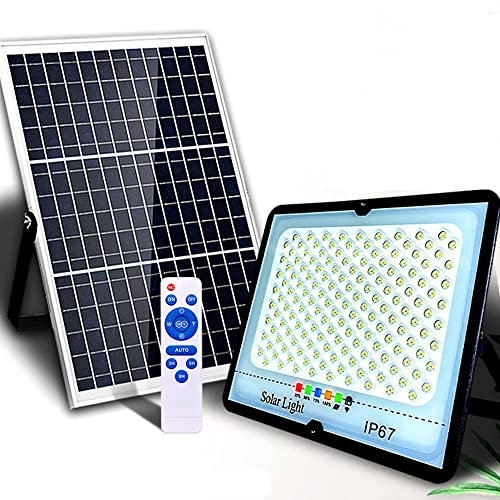 Projecteur Solaire Exterieur 200W,200 LED Lampes Solaires Séparés Extérieur Intérieur Etanche IP66,Telecommande Projecteur Solaire avec câble de 5 m,pour Jardin, Garage, Cour, Escalier, Patio