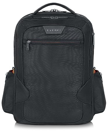 Everki Studio Erweiterbarer Laptop Rucksack bis 15 Zoll, Recycelt, Ecken-Schutz, Schwarz, 26 L