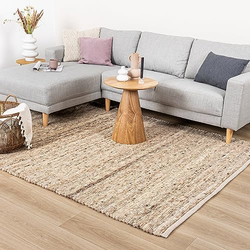 FRAAI | Home & Living Wollteppich - Feline Taupe Wolle - Flachgewebe - Einfarbig - Modern, Skandinavisch - Wohnzimmer, Esszimmer, Schlafzimmer - Carpet