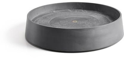 Ecopots Oslo Grauer Pflanzkübel 50x10,5 cm Runde Form mit Rollen – UV- und Frostbeständig mit Recyclingmaterial