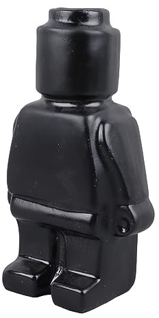 Harzvase, Kleiner Roboter, Dekorative Vase, Blumenvase, Dekoration für Zuhause, Eingangsbereich, Schlafzimmer, Wohnzimmer, Büro, Einweihungsparty, Geburtstagsgeschenk (Schwarz)