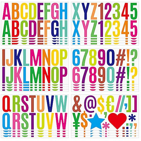 QHFlashbuy Glitzer Buchstaben Aufkleber,12 Blätter Buchstaben Zahlen,Bunt Alphabet Aufkleber für DIY Handgemachte Scrapbooking Grußkarte Briefkästen