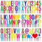 QHFlashbuy Glitzer Buchstaben Aufkleber,12 Blätter Buchstaben Zahlen Aufkleber,Bunt Alphabet Aufkleber für DIY Handgemachte Scrapbooking Grußkarte Briefkästen
