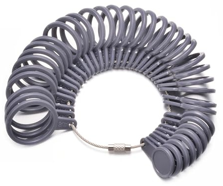 vissen Misurazione del metallo Anello Misura Misura Anello Calibratore da 41 a 76 Dito Calibro Anelli Strumento per Anello Misura Europeo Anello Misuratore, 41 à 76, Plastica