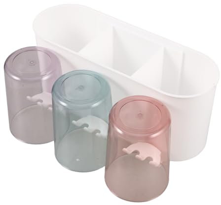 PRETYZOOM Organizzatori per Spazzolini da Denti da Bagno Portabicchieri da Parete Scatola Portaoggetti Set per La Famiglia