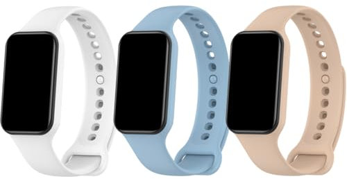 Pheant Sportarmband Kompatibel mit Xiaomi Smart Band 8 Active Armband Silikon Ersatzarmband für Xiaomi Redmi Smart Band 2 Armband Weiß Rosa Blau