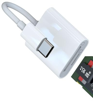 USB C SD Micro SD Kartenleser Adapter 2 in 1 Card Reader für Apple iPhone iPad TF Karte Kartenlesegerät Digitalkamera Lesegerät Karten Type-c Cardreader Speicherkarte Converter Kompatibel für Samsung
