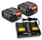 Abatinvo 2Pack 6.5Ah WA3525 Battery and WA3875 Dual Port Charger Kit for Worx Battery 20V WA3525 WA3578 WA3575 WA3520 WG151s WG155s WG251s WG255s WG545s WG890WG891