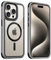 MobNano Hybrid Magnetisch Durchsichtig Hülle für iPhone 15 Pro Max Hülle [Kompatibel mit MagSafe] Stoßfest Bumper Transparent Starke Magnet Handyhülle Clear Silicone iPhone 15promax Case-Titan Natur