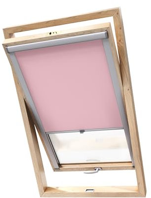 Stylo Verdunkelungsrollo für Dachfenster – für FAKRO-Fenster - 100% Verdunkelung - Aluminium für FAKRO-Fenster – Thermoisolierung – Mechanismus – Sonnenschutz FAKRO 78/118 Rosa
