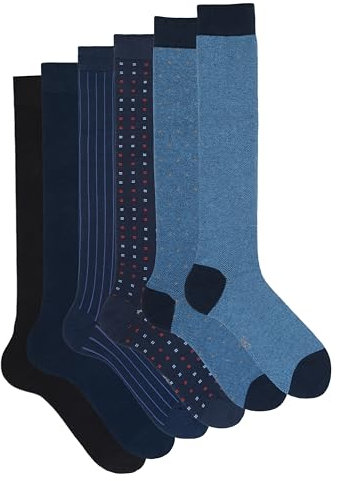 Ciocca Calze Uomo Lunghe Fantasia Caldo Cotone Morbide e Confortevoli - Confezione 3/6 Paia Autunno Inverno [BOXCW6_CLS1_11_1]