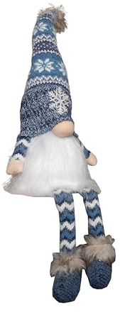 Samuel ALEXANDER 55cm Battery Operated Light up Blue Christmas Gonk with Dangly Legs & Snowflake Hat