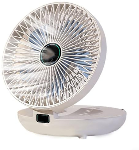 Ventilador de pared pequeño de diseño minimalista, ventilador USB inalámbrico para espacios modernos (versión recargable blanca)