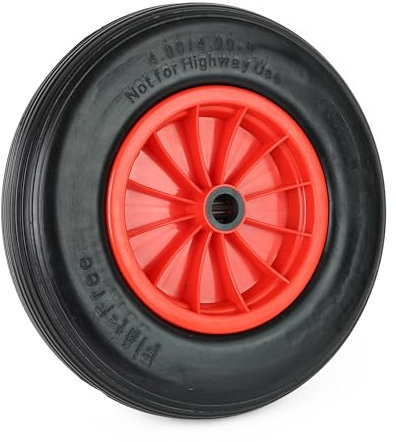 DIVCHI Pneumatic Wheel Air Filled Tires 4.8/4-8 Heavy-duty Replacement Wheels For Wheelbarrows, Hand Truck, Utility Cart, Garden Cart, Buggies (Red)