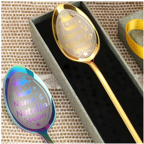 Löffel Personalisierter 4 Farben, 12 verbesserte Designs, personalisiertes Geschenk für Vater, Mutter, Opa, Oma, Geburtstagsgeschenk